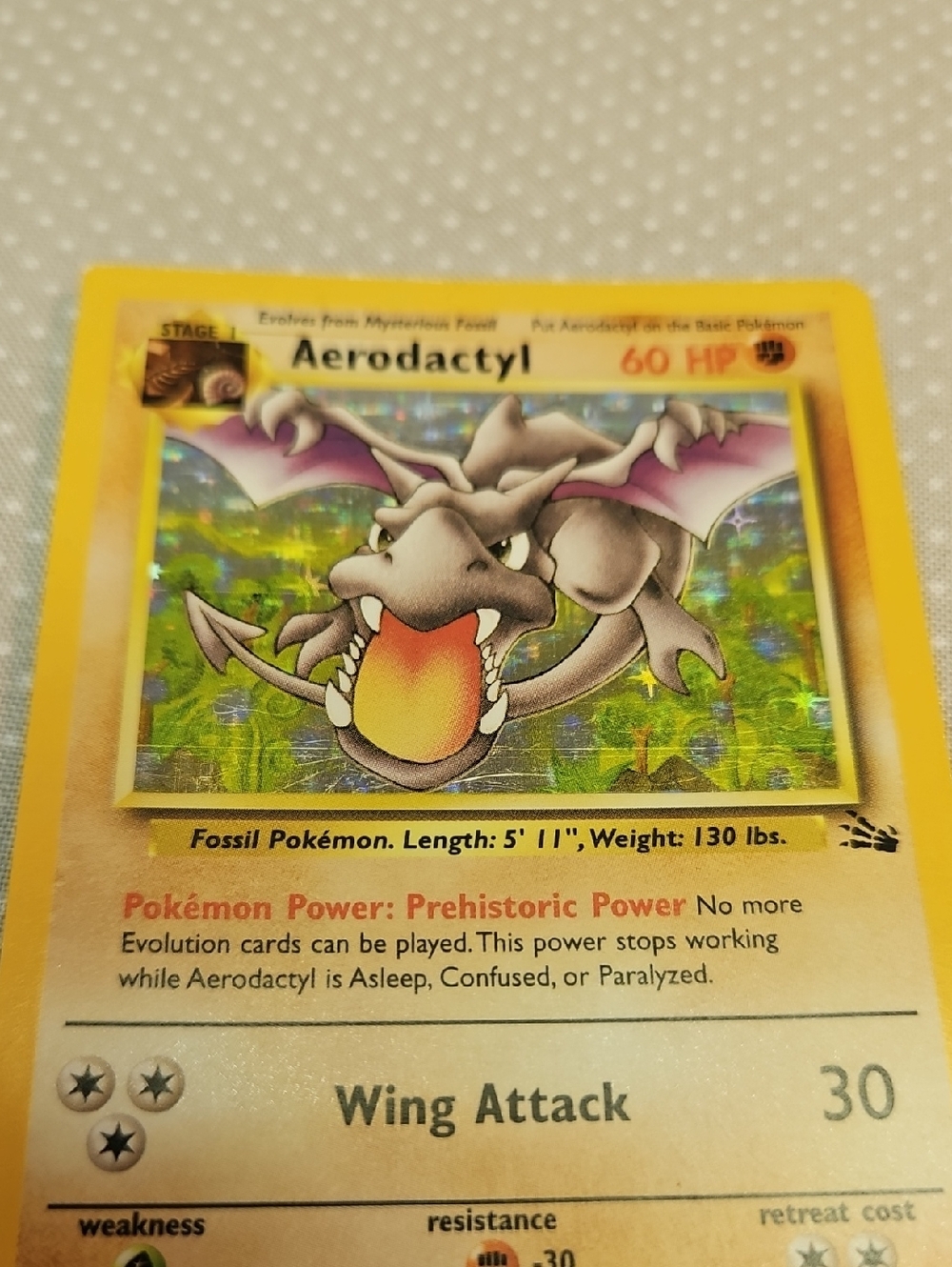 1999 Pokemon Aerodactyl 1/62 Fossil Holo - Picture 6 of 15